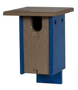 Sparrow Resistant BLUEBIRD HOUSE - 100% Recycled Poly Post Mount Birdhouse