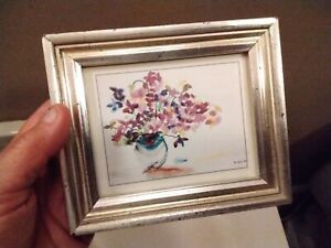Vintage SMALL WATERCOLOR PAINTING SIGNED FRAMED 6