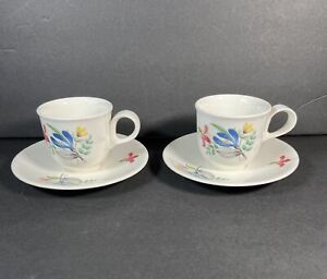 New Listing2 Hallcraft Eva Zeisel Bouquet Tea Cup And Saucer Set Footed Floral USA