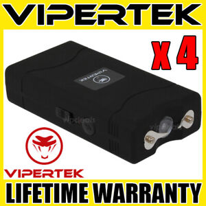 (4) VIPERTEK BLACK VTS-880 Mini Stun Gun Self Defense Wholesale Lot