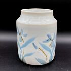 New ListingPeggy Fasullo Studio Art Pottery Jar/Vase Japanese Style Blue Flowers Sign 1987