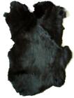 BLACK DYED GENUINE RABBIT SKIN new solf leather  hide fur pelt craft skins bunny