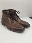 Warfield & Grand Portola Men’s Leather Lace Up Brown Brogue Compass Boots Sz 11