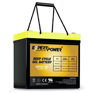 12V 55Ah GEL Rechargeable Deep Cycle Battery for Off Grid Power