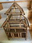Vintage Wood & Wire Hanging Bird Cage Home Decor With Pirch 22