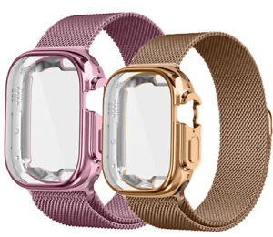 Metal iWatch Band+Soft TPU Case For Apple Watch Series 9 8 7 6 5 4 3 SE 45/49mm