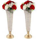 2 Pcs Crystal Flower Stand Table Decorative Centerpiece for Wedding Anniversary