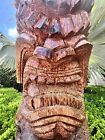 New 3’3” Buff KU Tiki by Smokin' Tikis Hawaii Varnished Coconut Palm Hand-carved