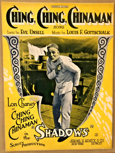 New Listing1923 SILENT FILM STAR sheet music LON CHANEY ChingChingChinaman SHADOWS