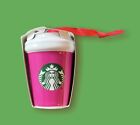 2021 Starbucks Hot Pink Mini Tumbler Ceramic Christmas Ornament.  Collectible!
