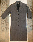 Vintage Tarazzia Women’s Wool Blend Long Duster Trench Coat L/XL Tweed