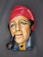 Vintage Tiki Decor Pirate Head Candle Holder Wall Sconce Mcm wall pocket
