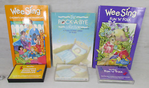 New Listing2 Childrens Wee Sing Book & Cassette Sets Songs & Fingerplays Fun'nFolk + Rockab