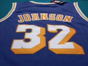 MAGIC JOHNSON L.A. LAKERS HOME JERSEY, SIZE 2XL, *see size chart, SEWN QUALITY