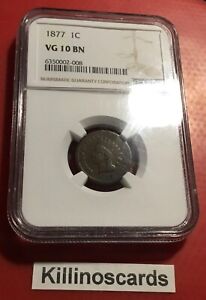 1877 Indian Head Cent NGC VG10BN