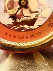 R & M Gas & Oil . Vintage Brass Ship's Helm Thermometer made in USA Ships Wheel