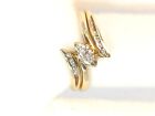 14k Yellow Gold Marquise Diamond .24ct Engagement Band Ring Size 6 1/4