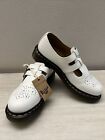 Dr. Martens Sz 8 White Mary Jane Shoes Buckle Doc Martens 8065 Smooth Leather