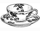 New Listingtemporary tattoo - Set of two wrist size Teacup  (approx. 1.5