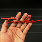 Car 3D Turbo Logo Red Metal Emblem Badge Sticker Trunk Decal Accessories (For: More than one vehicle)