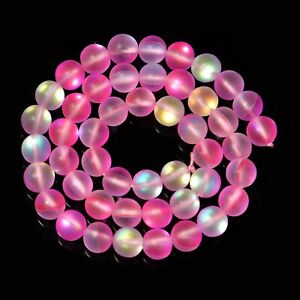 6-10MM Austria Rainbow Moonstone Smooth Round Loose Beads for Jewelry Making DIY