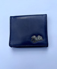 POLO RALPH LAUREN Blue Plaid P-Wing Coin Leather Bifold Wallet Small 3x2.5