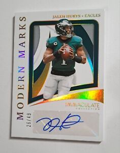 2022 IMMACULATE FOOTBALL JALEN HURTS MODERN MARKS AUTO /49 EAGLES NFL 🔥