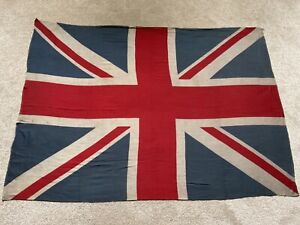 Antique Vintage Large Fabric Stitched Cloth Union Jack Flag 110cm British Made