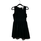Esley Sz Small Dress Lined Lace Overlay Polka Dot Knee-Length Black Cocktail