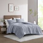 Beautyrest Striated Cationic Dyed Oversized Comforter Set with Pleats Queen King