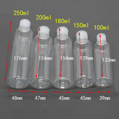 100ml 150ml 180ml 200ml 250ml Round Plastic Fruit Juice / Smoothie Bottle + Caps