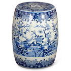 US Seller - Blue & White Porcelain Flower and Bird Motif Chinese Garden Stool