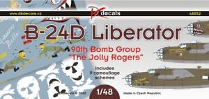 1/48 DK DECALS 48052; B-24D Liberator 90th Bomb Group The Jolly Rogers