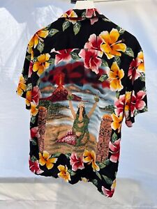 Vintage Kennington LTD California Floral Hawaiian Girl Shirt Men’s Size L