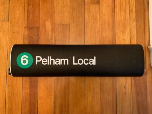 NY NYC SUBWAY ROLL SIGN #6 PELHAM LOCAL CITY HALL BROOKLYN BRIDGE MANHATTAN ART