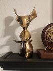 Vintage Brass Big Eared Mouse With Book Figurine 7.5