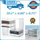 Clear Plastic CD Holder Storage Rack Stacking Tray DVD Disk Case Space Organizer
