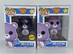 Funko Pop Care A Lot Bear Chase & Common Care Bears 40th Anniversary +Protectors