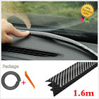 1.6m Carbon Fiber Car Seal Strip Dashboard Windshield Gap Noise Insulation Strip (For: Renault Scenic II)