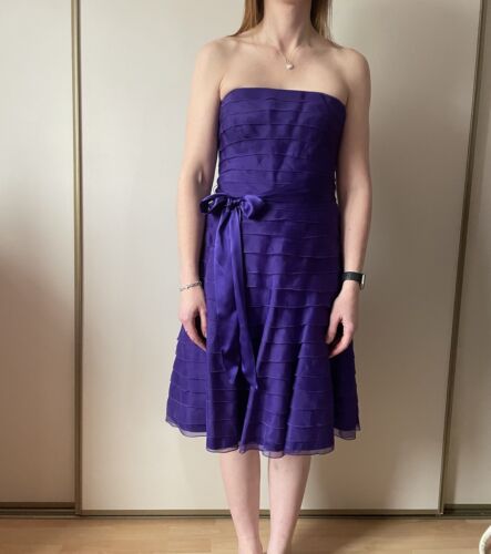 coast purple silk strapless dress size 12 Wedding, Party, Occasion, Bridesmaid