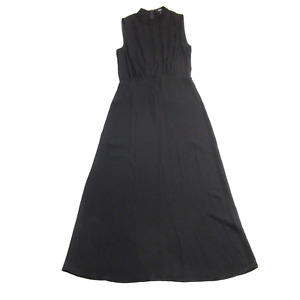 NWT Theory Sleeveless Mock Neck Maxi in Black Viscose Georgette Dress 4 $395