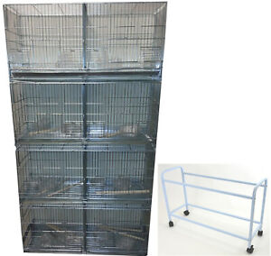 Large Galvanized CAMBO-4 of Bird Finches Canary Breeding Breeder Cages W/Stand