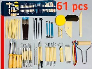 61 Pcs Pottery Tools Polymer Clay Tools Set Modeling Sculpting Carving Tool Kit