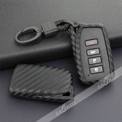 For Lexus Carbon Fiber Car Key Fob Case Cover Chain Ring Keychain Accessories (For: Lexus IS350)
