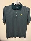 2024 Masters Tech Golf Performance Polo Green Pinstripe with Logo New Size Med