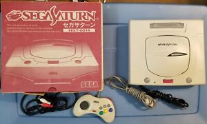 SEGA Saturn Japan Import White Console System Boxed S-Video Lot TESTED US SELLER