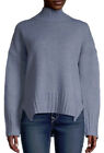 Magaschoni Womens Blue Mockneck Hi-Lo Wool/Silk Sweater Size XS (451)