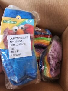 Sesame Street Toddler Gripper Socks 4T-5T Elmo, Cookie Monster, & More - 6 pack