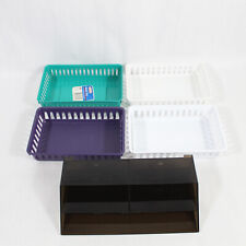 Mixed Lot of 5 Office Supplies Desk Trays Divided Pen Pencil Holder Sterlite