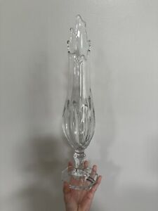 Vintage Rare MCM LE Smith Clear Dominion Pedestal Swung Vase 20.5” / See Pics